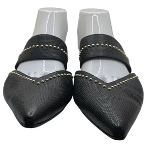 Anine‎ Bing Leather Daphne Black Studded Mules Flats Capsule Luxury Grunge 10 thumbnail 3