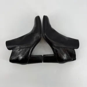 Born Black Leather Ankle Boots Block Heel Side Zip Womens Size 11‎ Comfort thumbnail 7