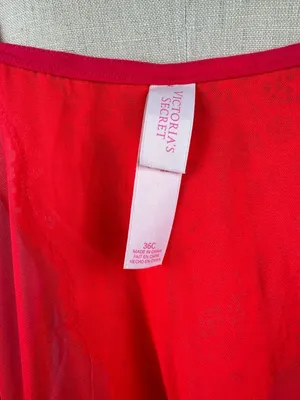 Victoria's Secret Red Lace Mesh Bustier Teddy 36C Y2K Ruffle thumbnail 7