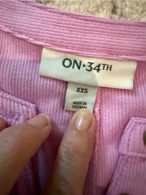 ON 34th Ribbed Henley Tee – Lavender Pink | Women’s XXS | Like New thumbnail 3