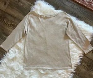 Kevo Vintage Gold Sparkle Silk-Blend Sweater Top thumbnail 1
