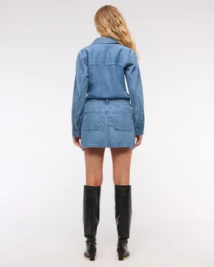 Abercrombie Long-Sleeve Denim Shirt Dress thumbnail 3