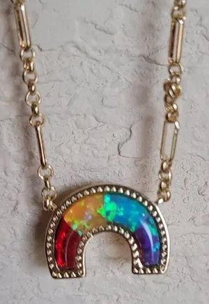 Kendra Scott Kyocera Opal Rainbow Necklace thumbnail 1