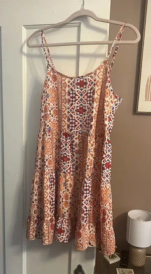 Backless Printed Sundress Orange thumbnail 1