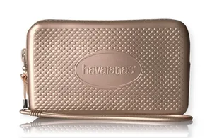 new Havaianas 𖣴 Water Resistant Wristlet Mini Bag 𖣴 Rose Gold 𖣴 Clutch Makeup 𖣴 thumbnail 1