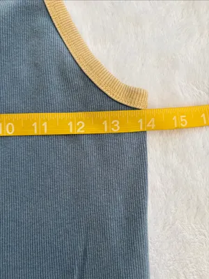 We the Free size large only 1 ringer Blue Tank Top with Yellow Trim thumbnail 6