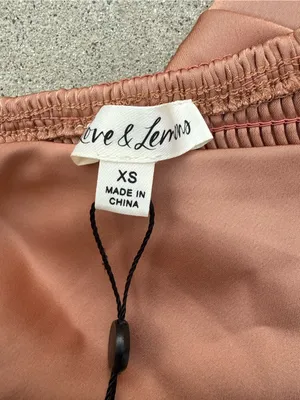 NWT For Love & Lemons Dusty Copper Rose Handkerchief Satin Top Size XS thumbnail 4