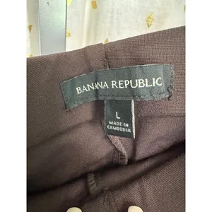 NWT Banana Republic #1897892 Black Pull On Stretch Ponte Pants L thumbnail 5