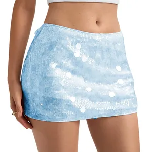 NWT MakeMeChic Sparkly Sequin Low Rise Micro Mini Skirt Y2K Rave Large thumbnail 1