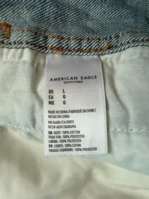 American Eagle Cream Sherpa & Denim Trucker Jacket L  thumbnail 5