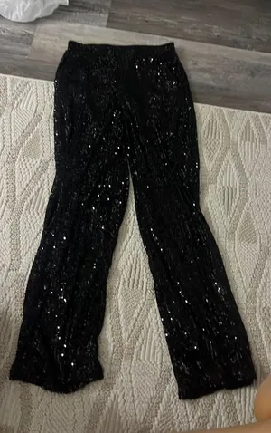 Black sparkly dress pants Size M thumbnail 1