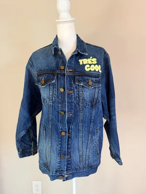 Sandrine Rose Free People Collab Tres Cool Oversized Jean Jacket Size Small NWT thumbnail 2