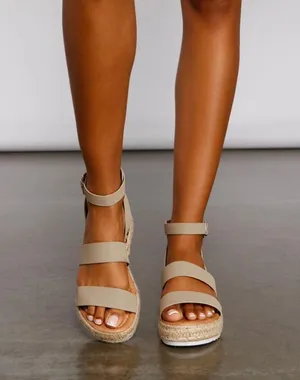 Soda Taupe Espadrille Platform Wedges thumbnail 4