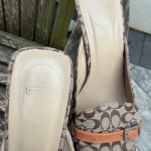 Coach Signature Logo Canvas Gwynne Mules‎ Brown Size 8.5 SEE PHOTOS B thumbnail 4