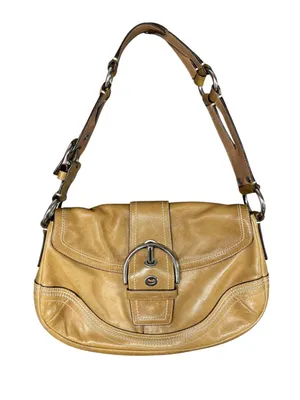 Vintage Vtg Coach 10578 Soho Shoulder Bag Buckle Leather Tan Silver Hardware Y2K thumbnail 1