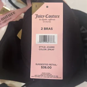 Juicy Couture Intimates 2Pack Seamless Bras Removable Pads Size S Blk/ White thumbnail 5
