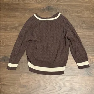 Altar'd State Brown and Cream Knit Sweater thumbnail 2