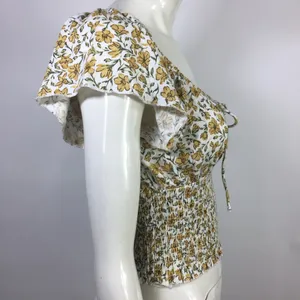 Billabong Smocked Floral Top Size L thumbnail 15