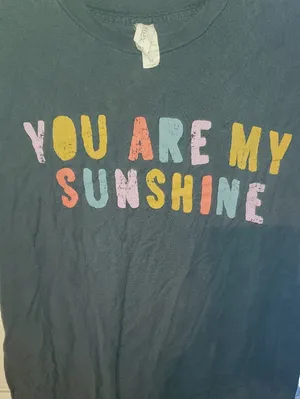 Tultex Navy Short Sleeve Tee With Multicolor "You Are My Sunshine" Print thumbnail 3