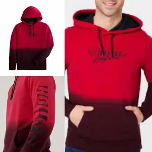 Hollister California logo graphic kangaroo ombre burgundy oversized hoodie M thumbnail 5