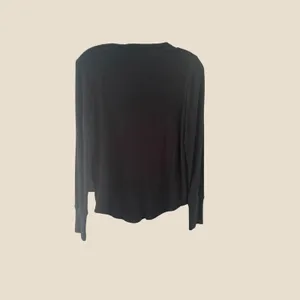 GAP Rib Henley Long Sleeve Shirt Black Slim‎ Fit Curved Hem Small thumbnail 3