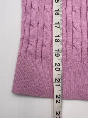 Vtg Y2k 2000s Abercrombie & Fitch Pink Cable Knit Crewneck Sweater Womens Sz Med thumbnail 10