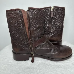Tory Burch Chrystie Biker Boots Moto Bikercore Quilted Leather thumbnail 7
