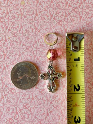 Handmade vintage antique goth cross earrings✝️ thumbnail 6