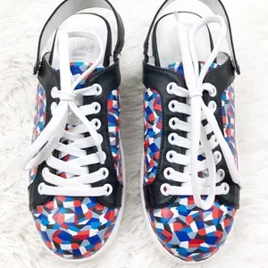 Circus Sam Edelman Murray Red Blue Confetti Black Slingback‎ Sneakers Shoes 7.5 thumbnail 2