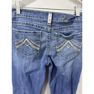 Ariat Real Denim Jeans Women' 12 Short Blue Mid Rise Boot cut Medium Wash Y2K V thumbnail 6