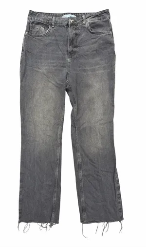 Zara Black Washed Straight-Leg Jeans thumbnail 1
