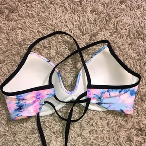 PINK Victoria’s Secret bikini top watercolor bikini top size large tie dye print thumbnail 3