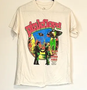 NEW Pink Floyd UFO Raw Hem Short Sleeve T-Shirt - Size: Small thumbnail 1