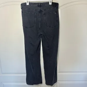 Rag & Bone Featherweight Logan Wide Leg Roya‎ Jeans Black Washed Womens 32 thumbnail 3