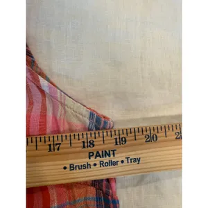 C&C California Sleeveless 100% Linen Plaid Mini Dress Pink Women's Size 6 Boho thumbnail 5