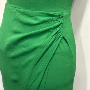 Reformation Kourtney Midi Slip Dress‎ Crepe Emerald Green Tie Straps High Slit thumbnail 5