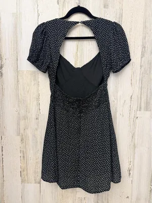 L.A. HEARTS Womens S Black White Ditsy Floral Puff Dress thumbnail 3