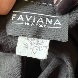 Faviana Black Ruched Satin Mermaid Dress Size 1/2 Prom Formal thumbnail 3