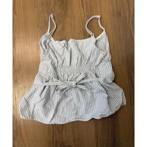 Brandy Melville Blue White Lace Trim Babydoll Tank Top Striped Cottagecore Y2K 90 thumbnail 3