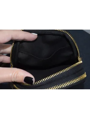 Nanette Lepore Black Pebbled Sling Crossbody Bag Striped Adjustable Strap thumbnail 5