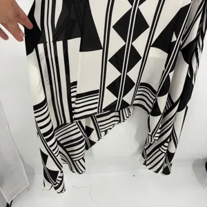 Express Asymmetric Geometric Maxi Dress Sz XS Resort Art Deco Monochrome Hanky thumbnail 5