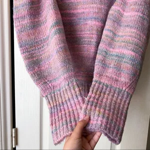 LoveShackFancy‎ Sweater Aquarius Pullover Puffed Shoulders Pink Cloud XL EUC thumbnail 5