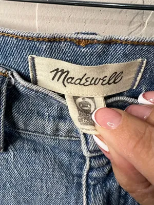 Madewell 90s Straight High Rise Jeans Rondell Wash Crease Edition Denim thumbnail 6