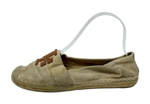 Tory Burch Weston Womens Canvas Logo Round Toe Slip On Espadrilles Flats Shoes 7 thumbnail 1