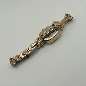 Soxy Rose Gold Square Dial Crystals on Bezel Floral Accents Women Fashion Watch thumbnail 5