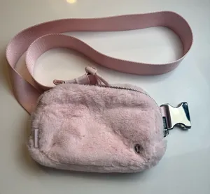 Lululemon‎ Everywhere Belt Bag 1L Plush Fleece Pink Mist Faux Fur Crossbody OS thumbnail 1