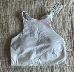 White Lululemon Mesh Back Train Bra in size 6 thumbnail 1