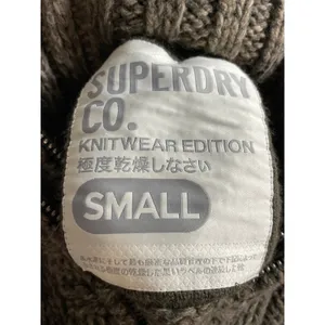 Superdry Co Women's Green Ribbed Knit Stand Collar 1/4 Zip Sweater Top Size S thumbnail 5