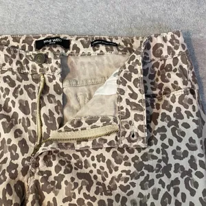 Nine West Gramercy Skinny Ankle‎ Women's Sz 14 Brown Leopard Print Stretch Jeans thumbnail 4