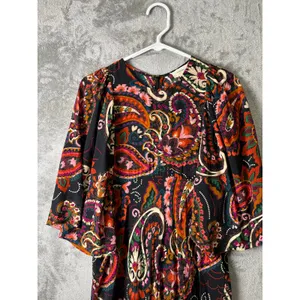 Kachel Paisley Midi Dress Puff Sleeve Boho Cottagecore Romantic Flowy Festival S thumbnail 2